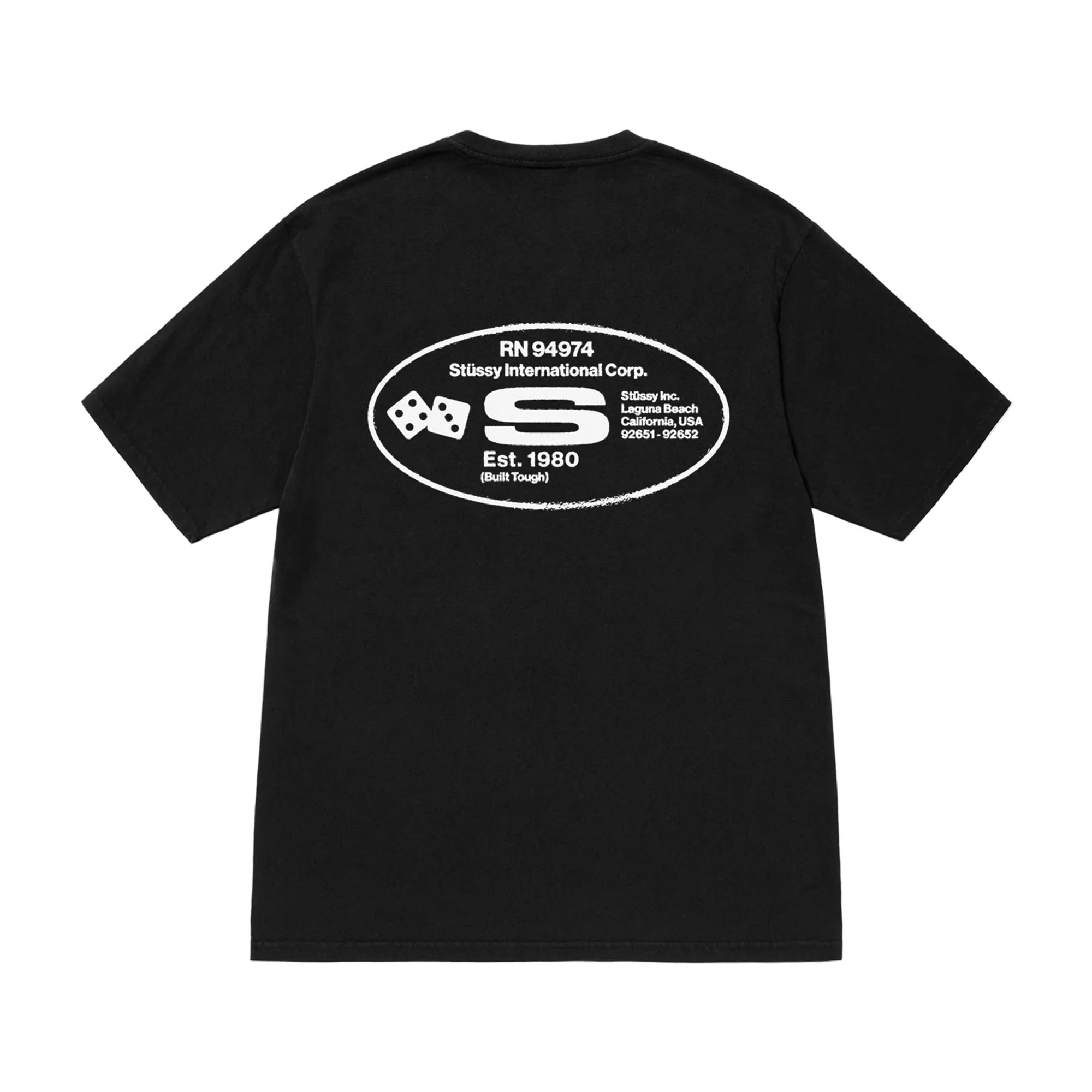 Stussy Oval Corp Pig Dyed Tee 'Black'