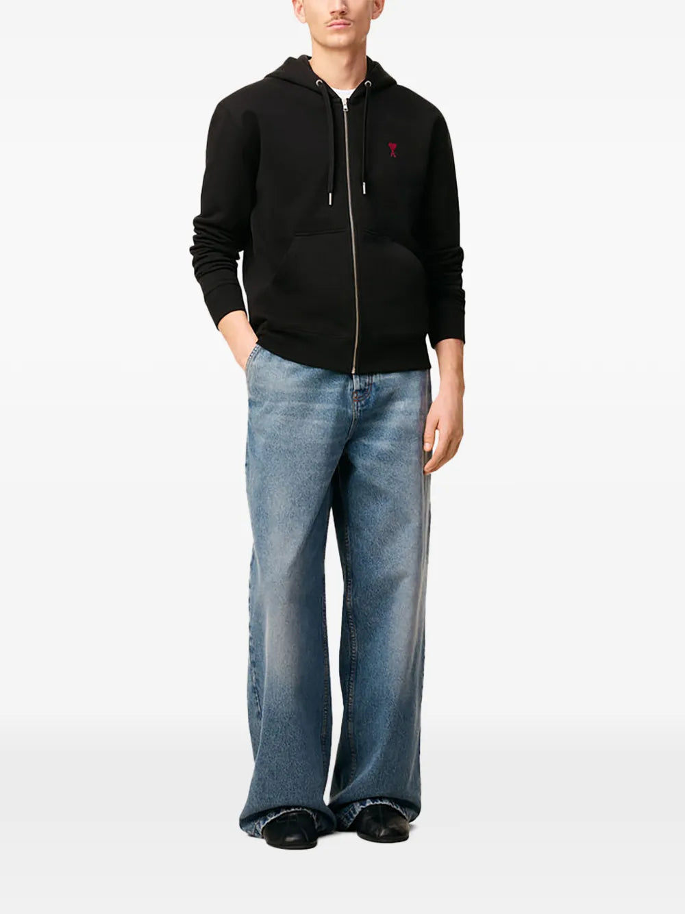 Sweat à capuche zippé Ami De Coeur – Ami Paris – Noir