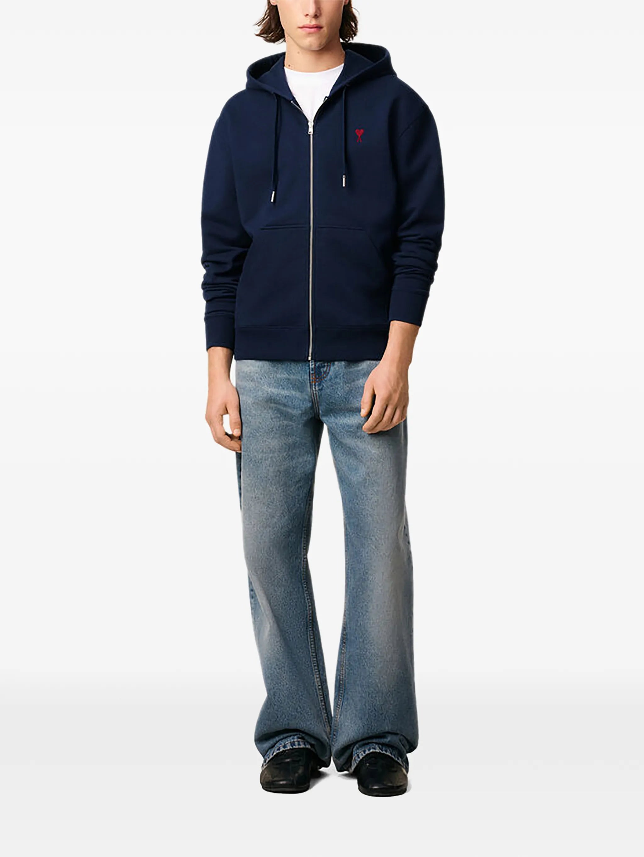 Sweat à capuche zippé Ami De Coeur – Ami Paris – Navy