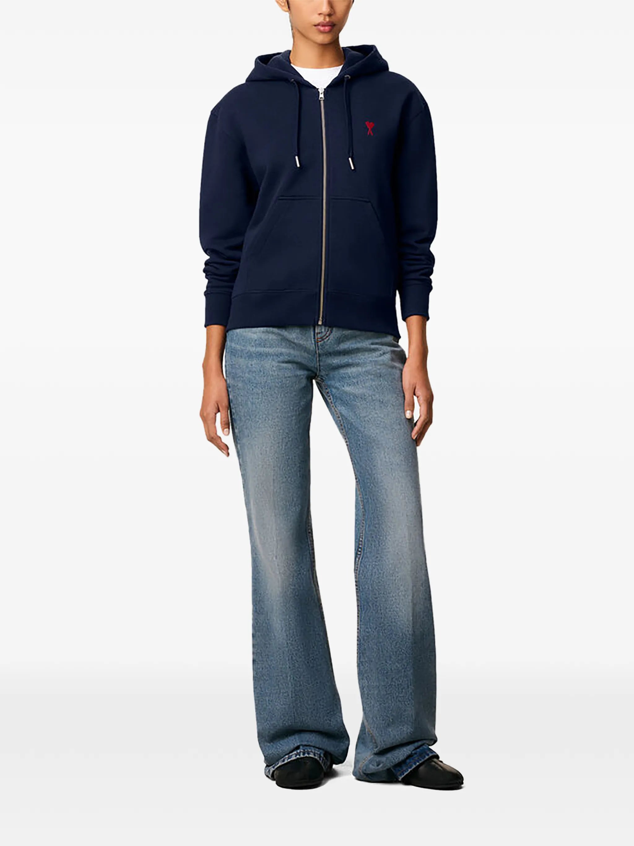 Sweat à capuche zippé Ami De Coeur – Ami Paris – Navy