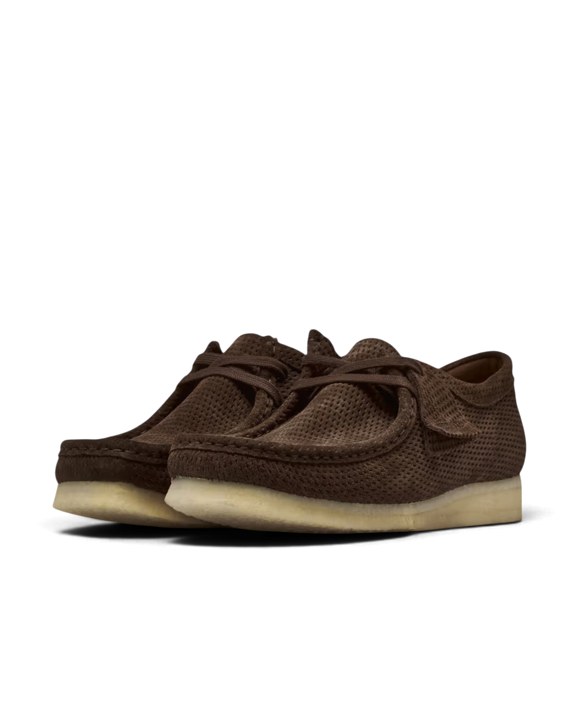 Clarks Wallabee Brown Perforated