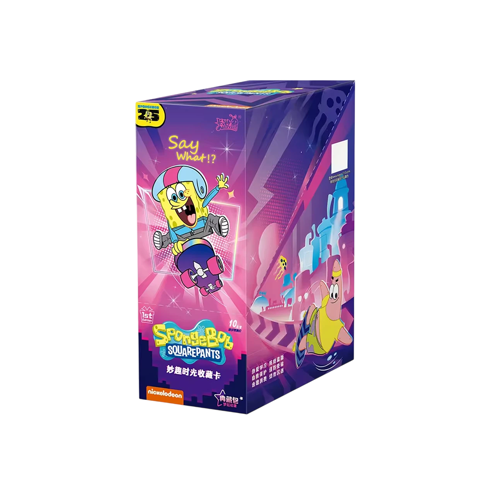 Display de 18 boosters de cartes à collectionner Bob l'éponge Kayou We Have It avec illustrations colorées