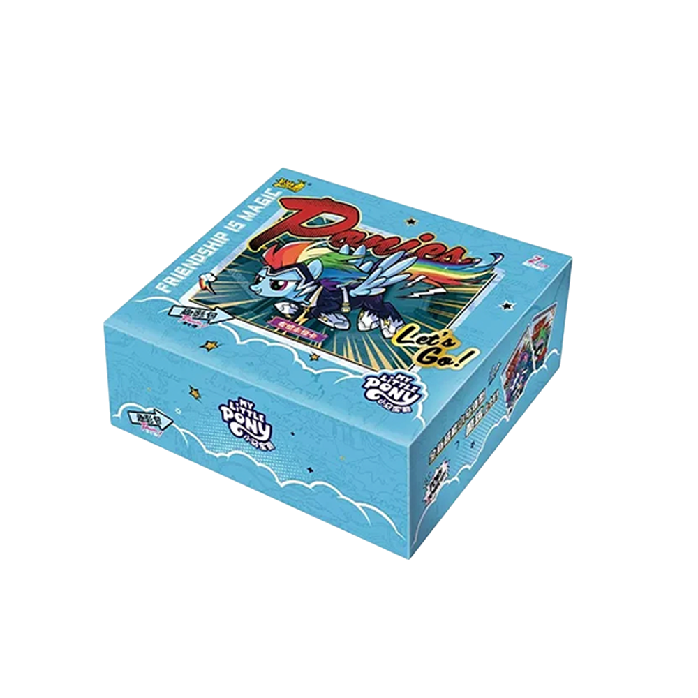 Display de cartes à collectionner My Little Pony Kayou We Have It, boîte bleue avec illustration Rainbow Dash