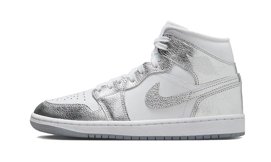 Air Jordan 1 Mid Crinkled Chrome