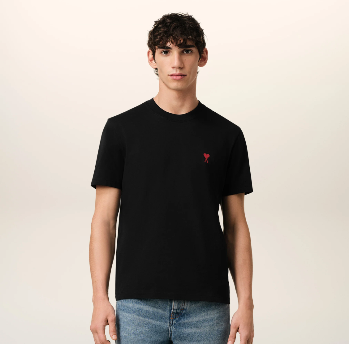 T-shirt Noir Ami de Coeur en Coton