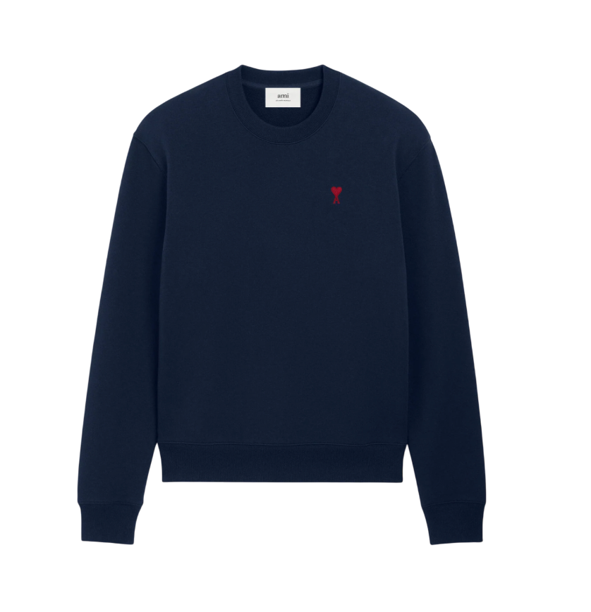 Sweatshirt Bleu Marine Ami de Coeur Rouge