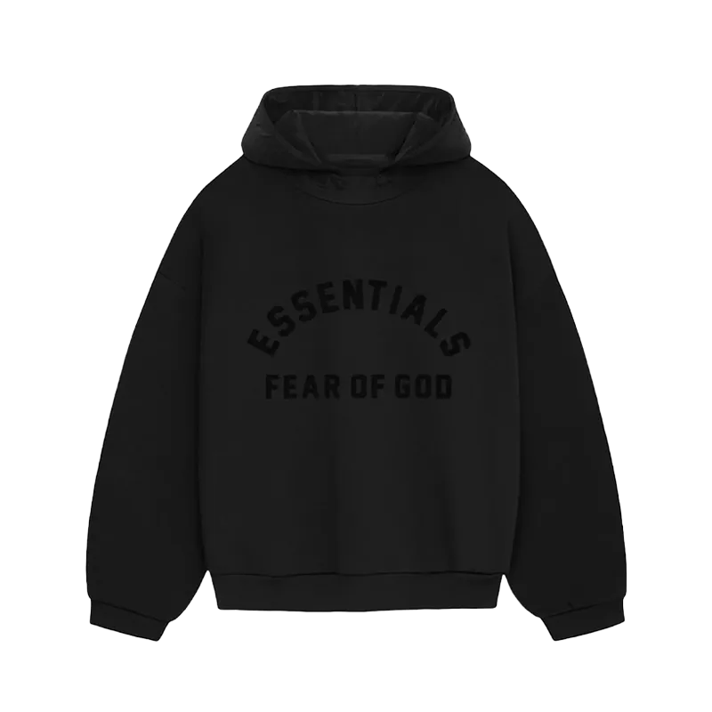 Fear of God Essentials Nylon Fleece Hoodie Black (SS24)