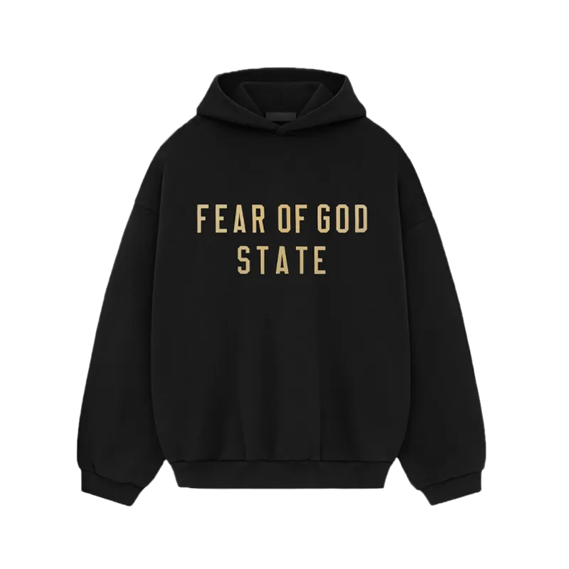 Fear of God Essentials Hoodie Fleece Black Orange