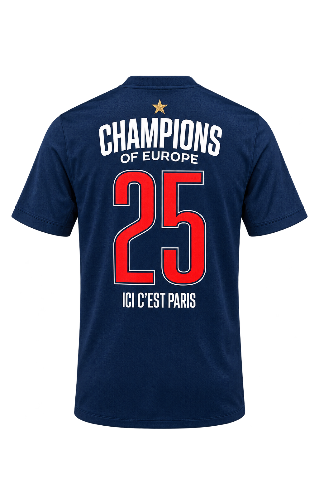 Dos du maillot We Have It Nike Paris Saint-Germain 2024/25 bleu marine avec flocage Champions of Europe et numéro 25