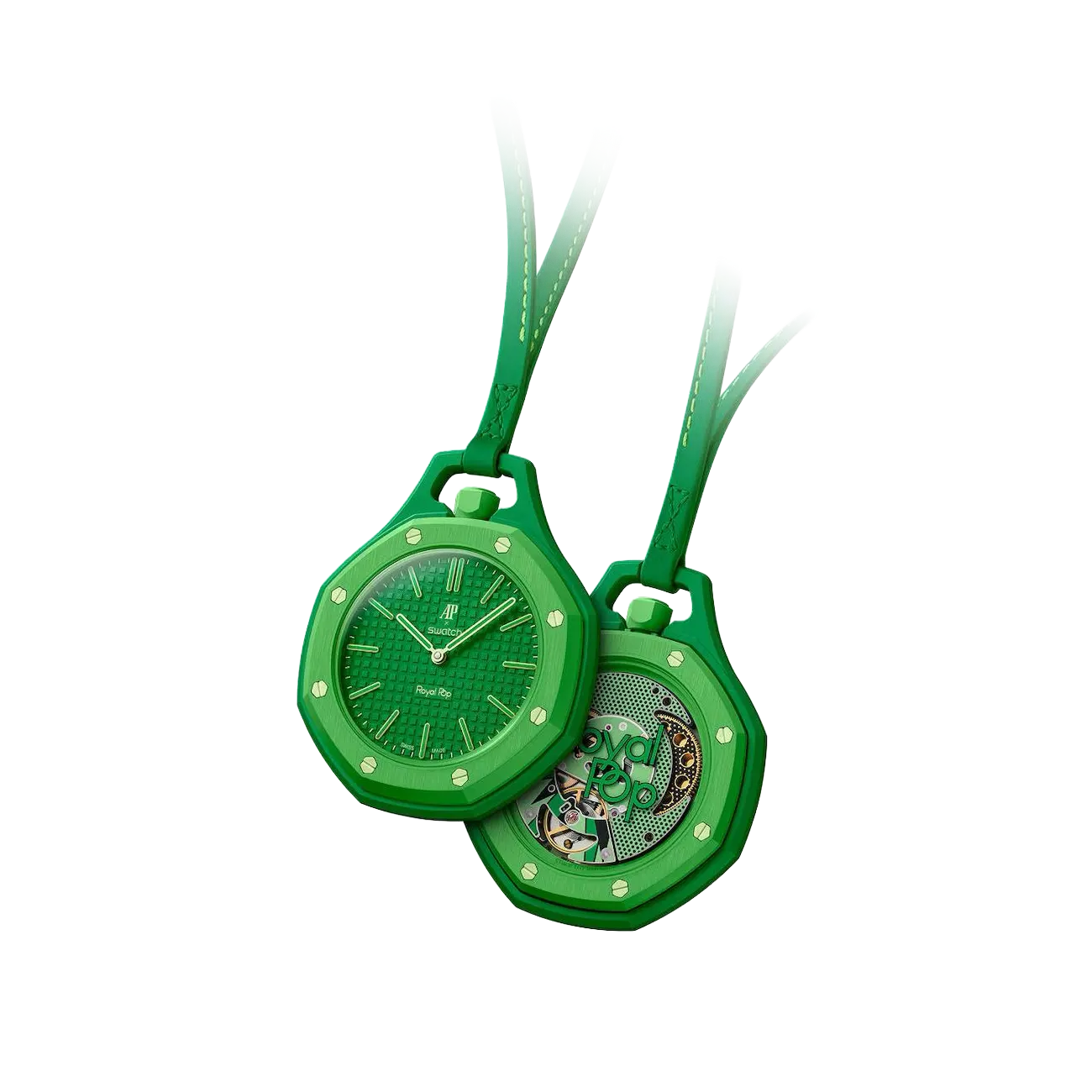 Swatch Audemars Piguet Royal Pop Collection Pocket Watch Green Eight