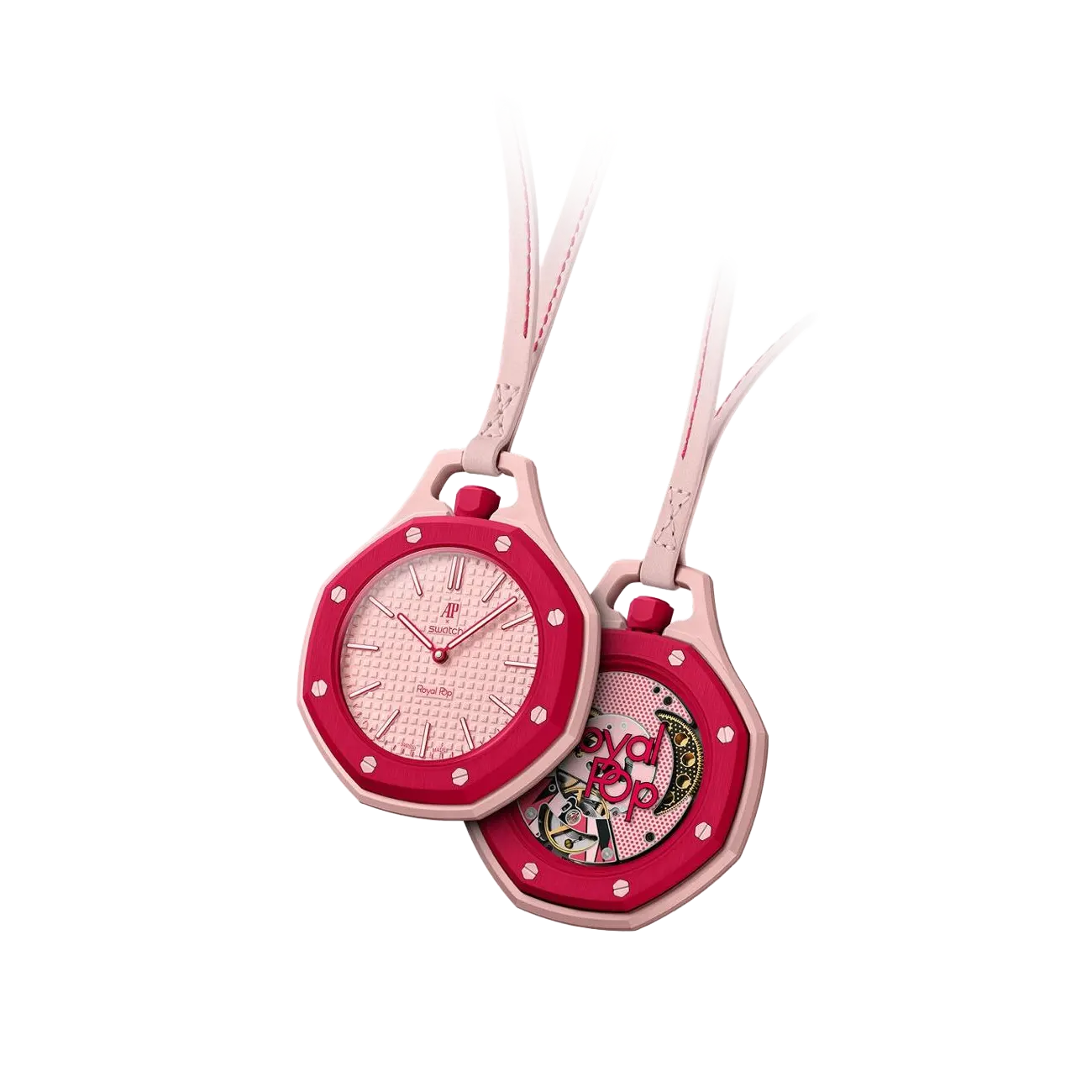 Swatch Audemars Piguet Royal Pop Collection Pocket Watch Otto Rosso
