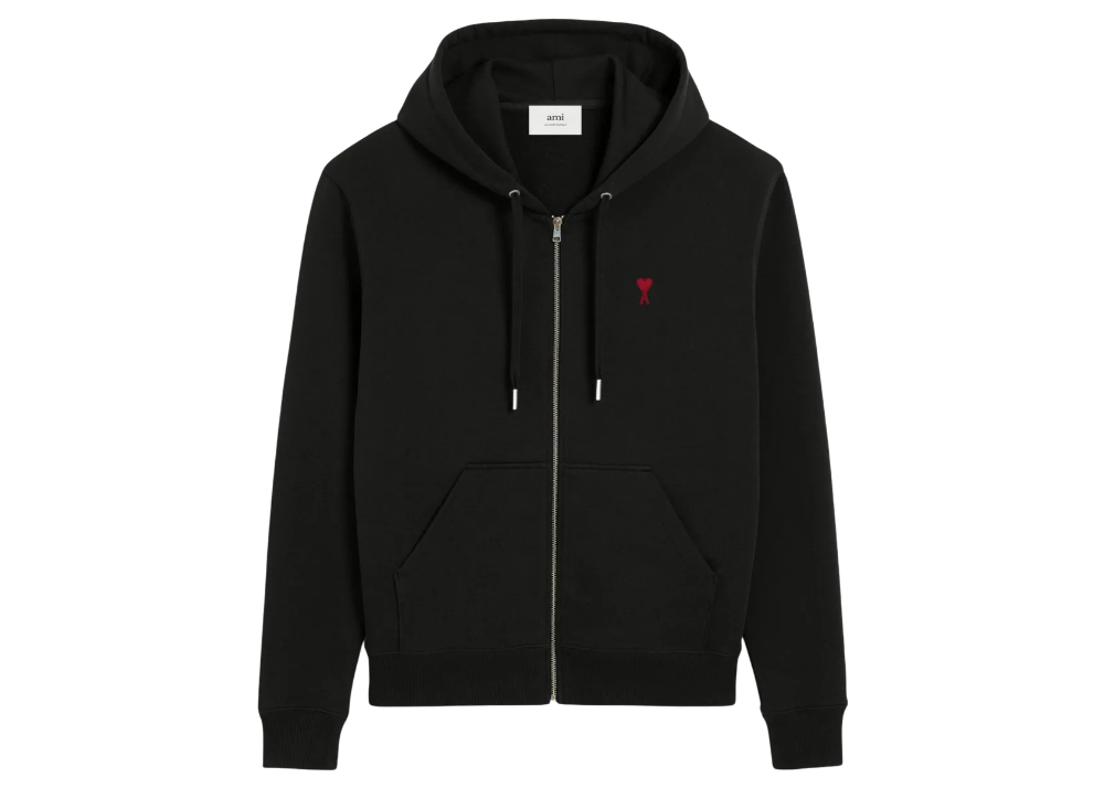 Sweat à capuche zippé Ami De Coeur – Ami Paris – Noir