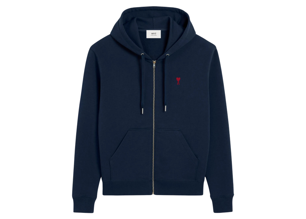 Sweat à capuche zippé Ami De Coeur – Ami Paris – Navy