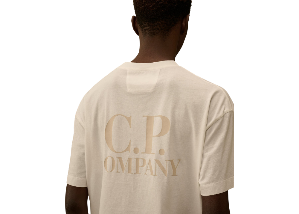 Jersey Short Sleeve Printed Graphics T-Shirt - CP COMPANY - GAUZE WHITE