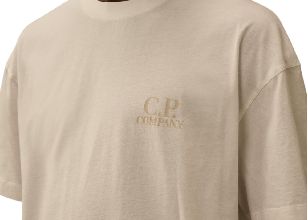 Jersey Short Sleeve Printed Graphics T-Shirt - CP COMPANY - GAUZE WHITE