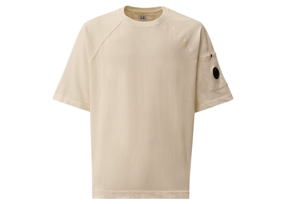 Light Fleece Short Sleeve Sweatshirt - CP COMPANY - GAUZE WHITE