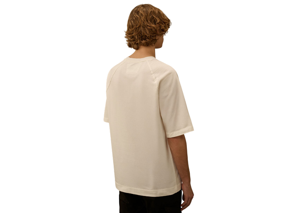 Light Fleece Short Sleeve Sweatshirt - CP COMPANY - GAUZE WHITE