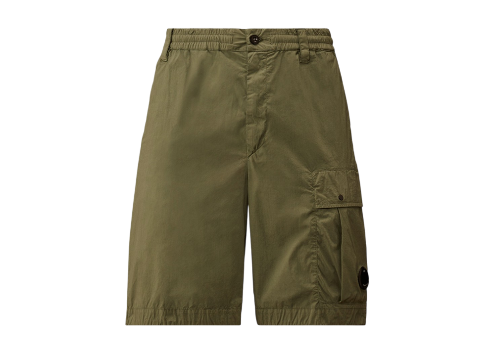 50 Fili Stretch Loose Lens Cargo Shorts - CP COMPANY -  LAUREL WREATH - GREEN