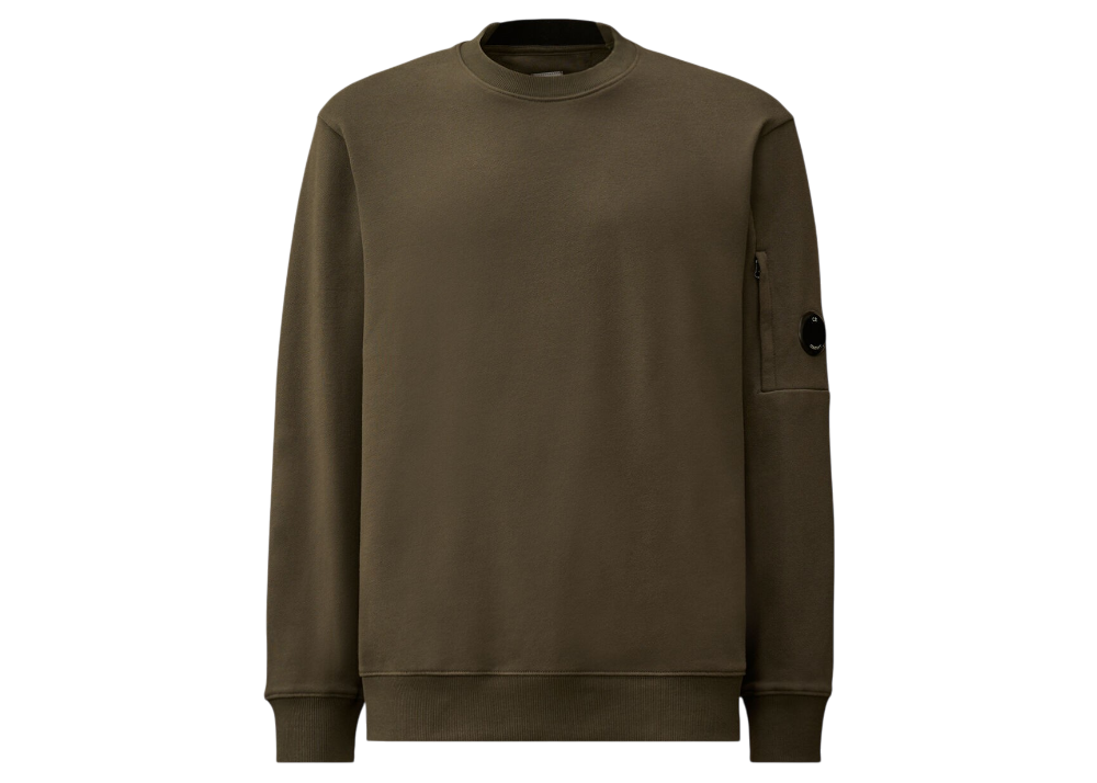 Diagonal Raised Fleece Crewneck Lens Sweatshirt - CP COMPANY - GUNMETAL - GREY