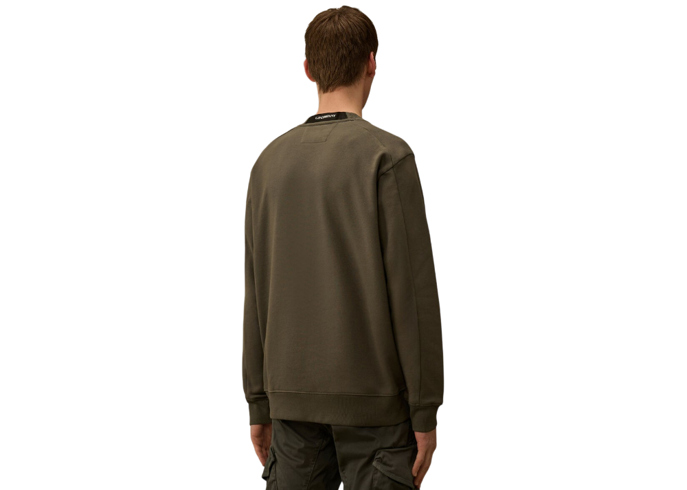 Diagonal Raised Fleece Crewneck Lens Sweatshirt - CP COMPANY - GUNMETAL - GREY