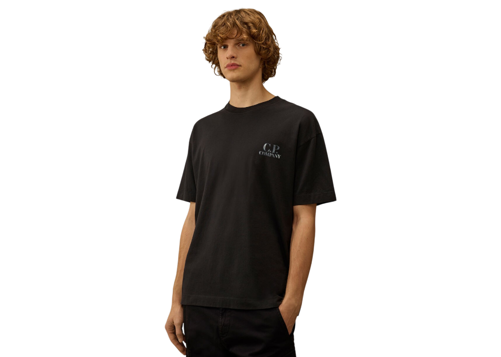 30/1 Jersey Comfort Logo T-Shirt - CP COMPANY - TOTAL ECLIPSE - BLUE