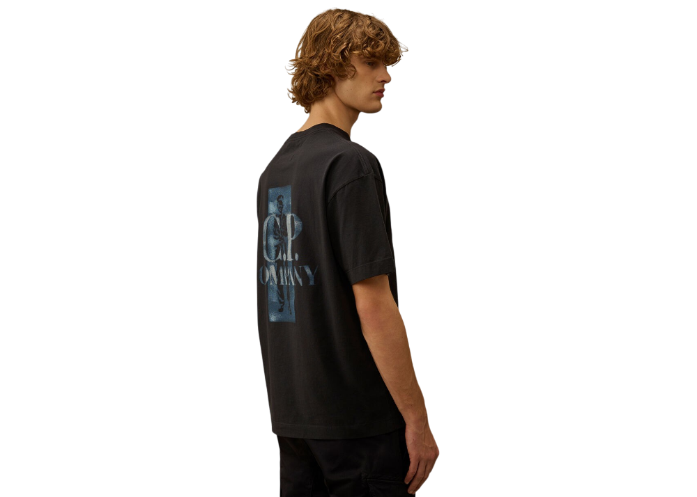 30/1 Jersey Comfort Logo T-Shirt - CP COMPANY - TOTAL ECLIPSE - BLUE