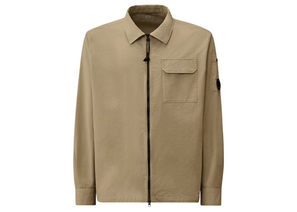 Organic Gabardine Zipped Lens Overshirt - CP COMPANY - DOVE - GREY