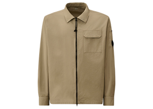 Organic Gabardine Zipped Lens Overshirt - CP COMPANY - DOVE - GREY