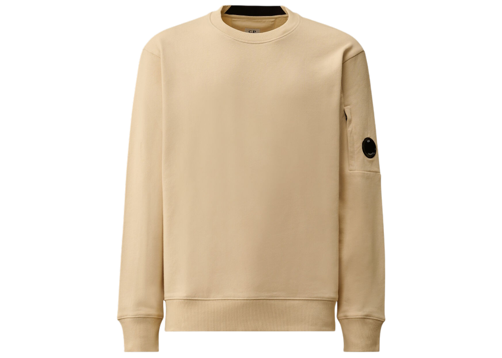Diagonal Raised Fleece Crewneck Lens Sweatshirt - CP COMPANY - FROZEN DEW - WHITE