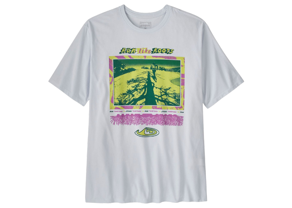 T-shirt Patagonia Men's Run Like Roots Responsibili-Tee Blanc
