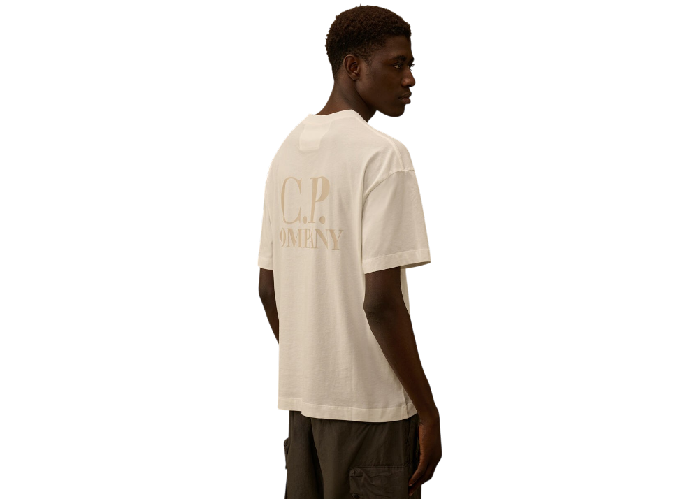 Jersey Short Sleeve Printed Graphics T-Shirt - CP COMPANY - GAUZE WHITE