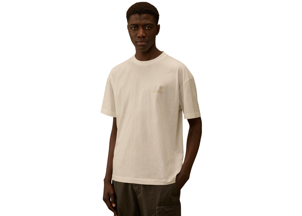 Jersey Short Sleeve Printed Graphics T-Shirt - CP COMPANY - GAUZE WHITE