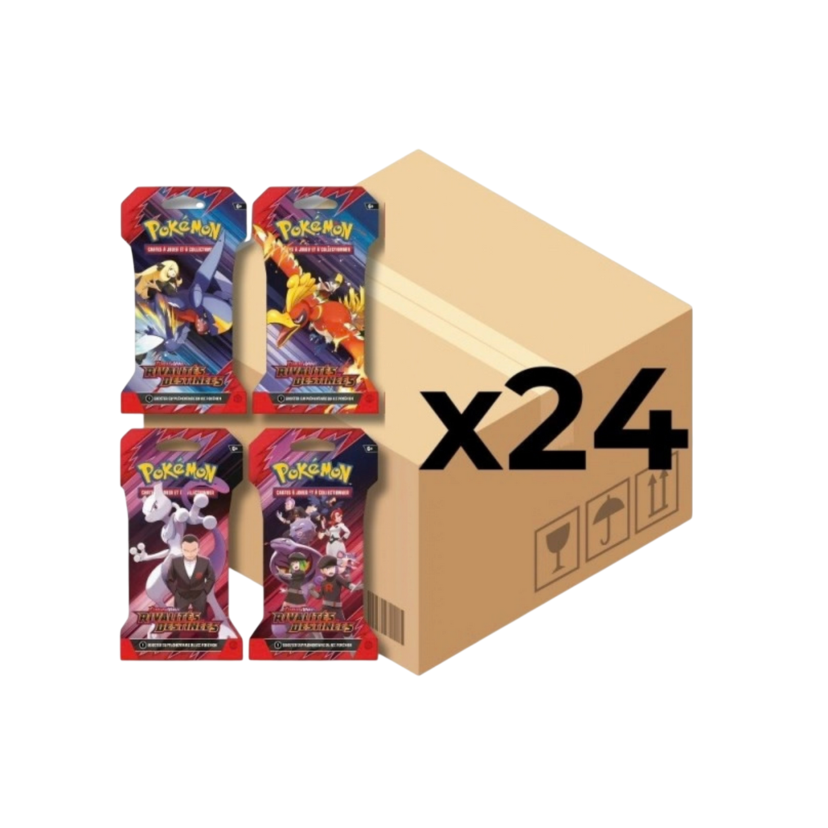 Carton de 24 boosters Pokémon Rivalités Destinées scellés We Have It pour collectionneurs de cartes JCC