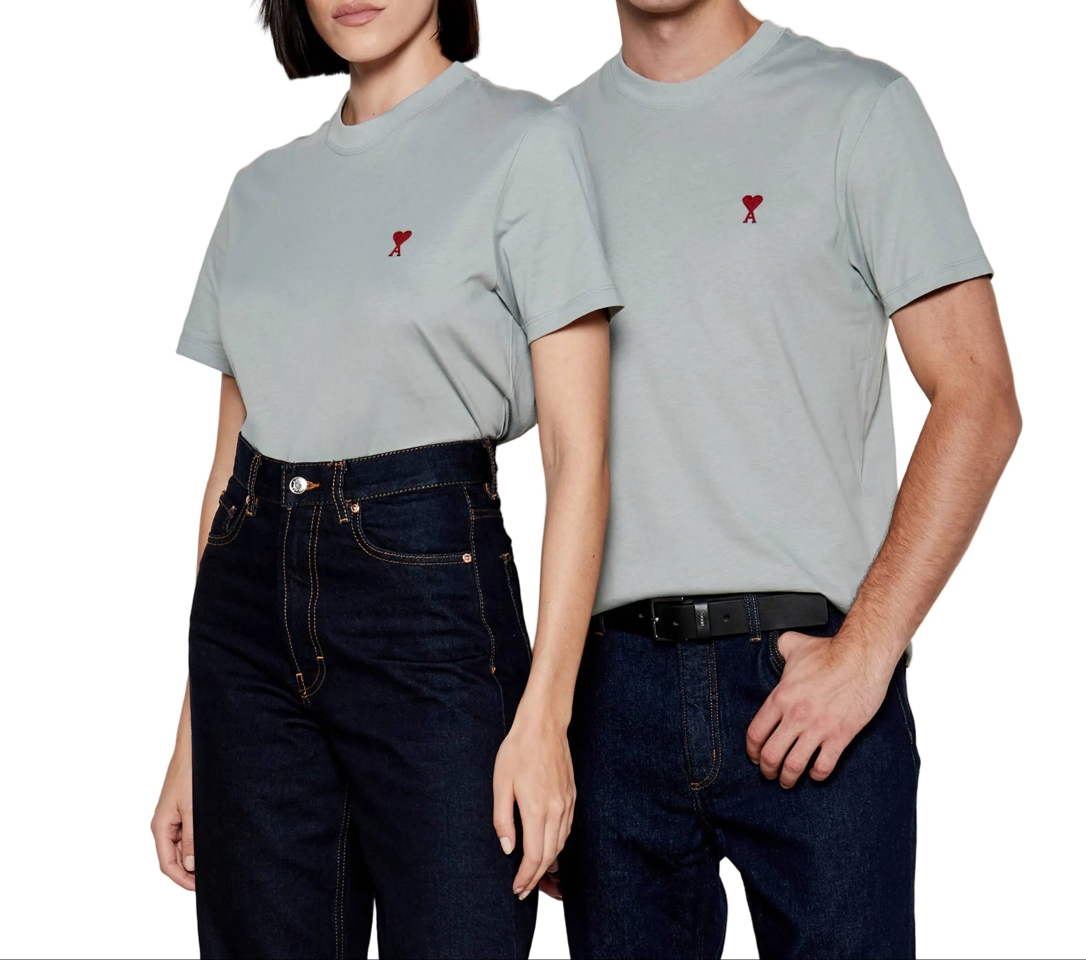 T-Shirt Ajusté Ami De Coeur – Ami Paris – Bleu Argile