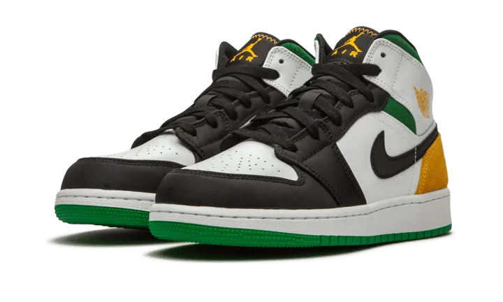 Air Jordan 1 Mid SE White Laser Orange Lucky Green - 852542-101