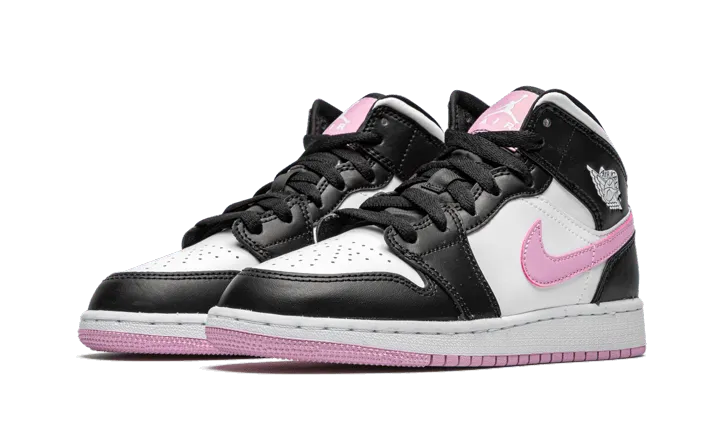 Air Jordan 1 Mid White Black Light Arctic Pink