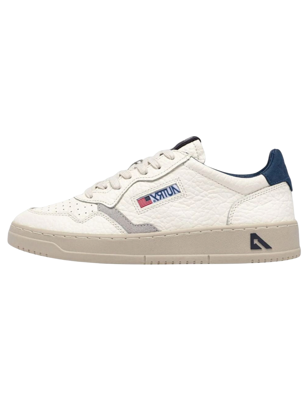 Baskets Autry Medalist NE-12 Cuir Blanc Bleu Mixte Unisexe