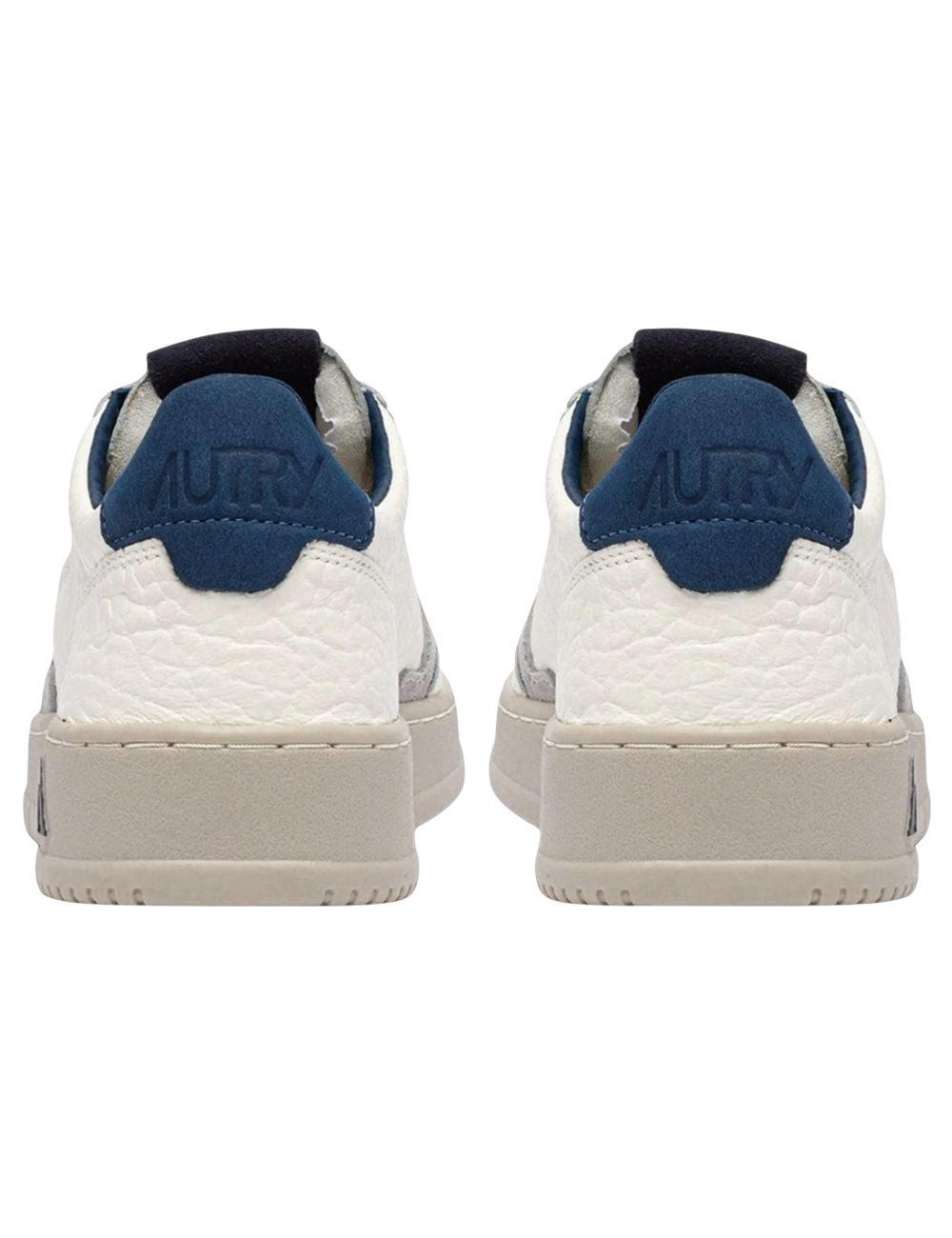 Baskets Autry Medalist NE-12 Cuir Blanc Bleu Mixte Unisexe