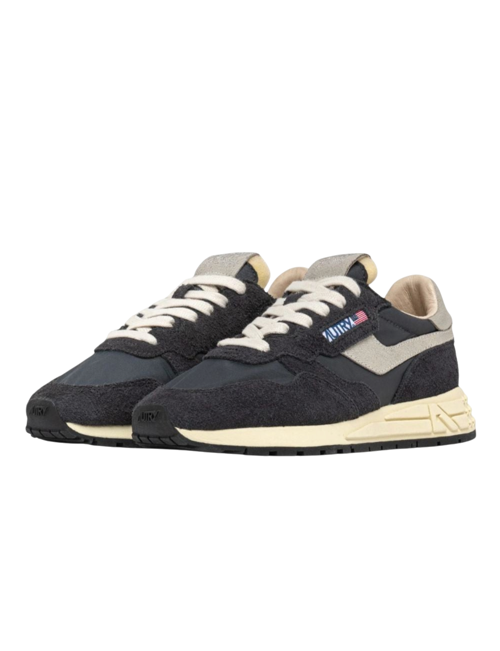 Baskets Autry Reelwind NC05 Noir et Blanc en nylon et daim pour femme