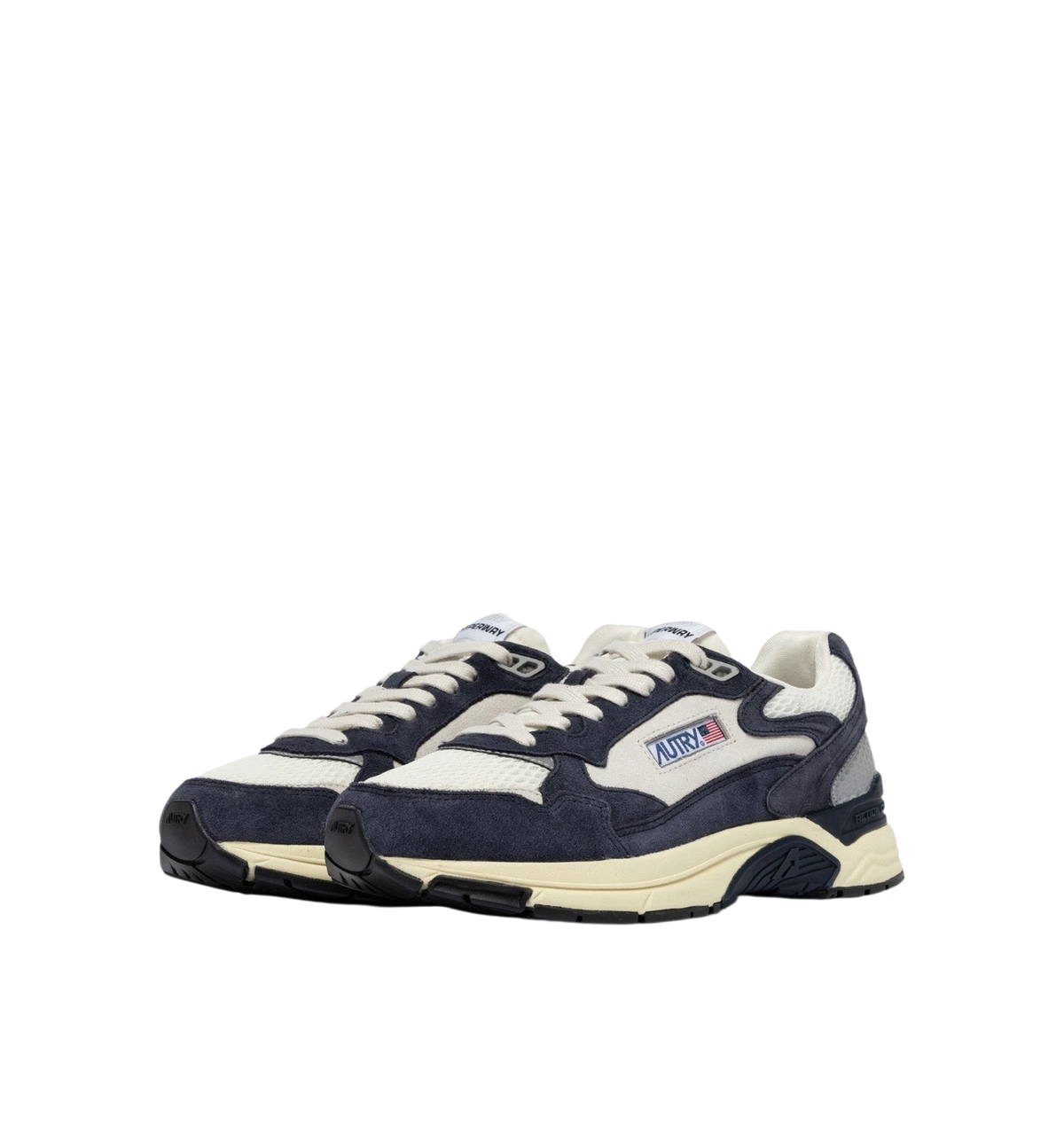BASKETS AUTRY HYPERWAY EN MESH ET DAIM SPACE BLUE ET ARGENT