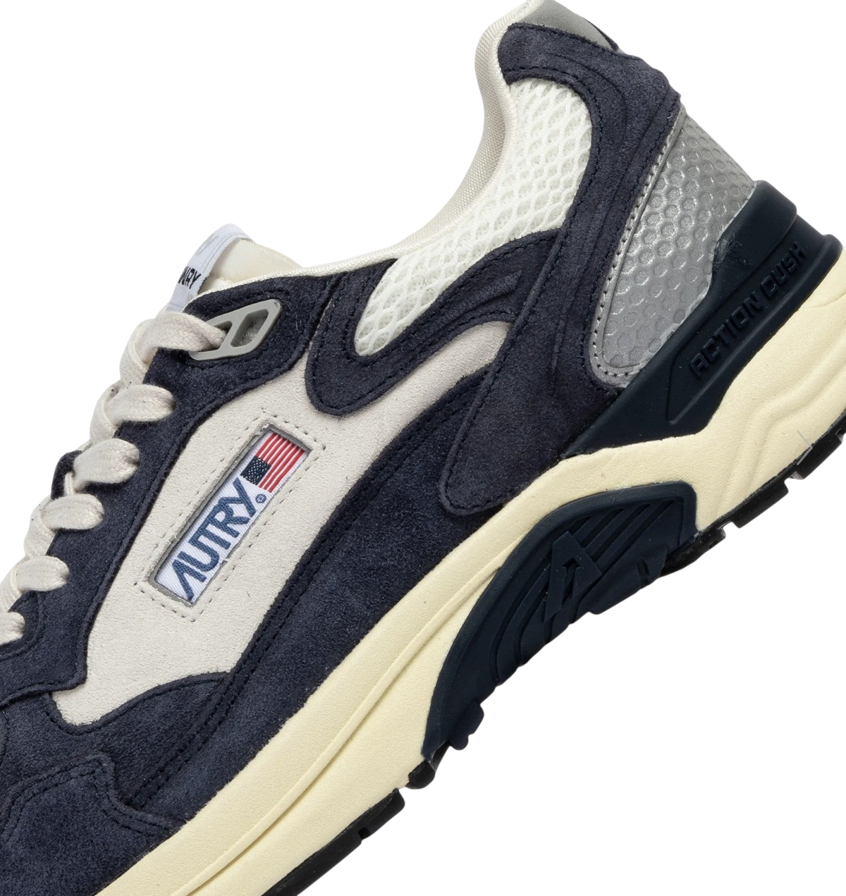 BASKETS AUTRY HYPERWAY EN MESH ET DAIM SPACE BLUE ET ARGENT
