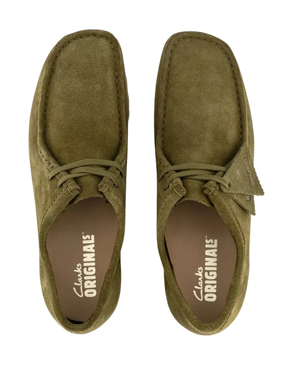 Chaussures Clarks Originals Wallabee RB Olive Suede Vert