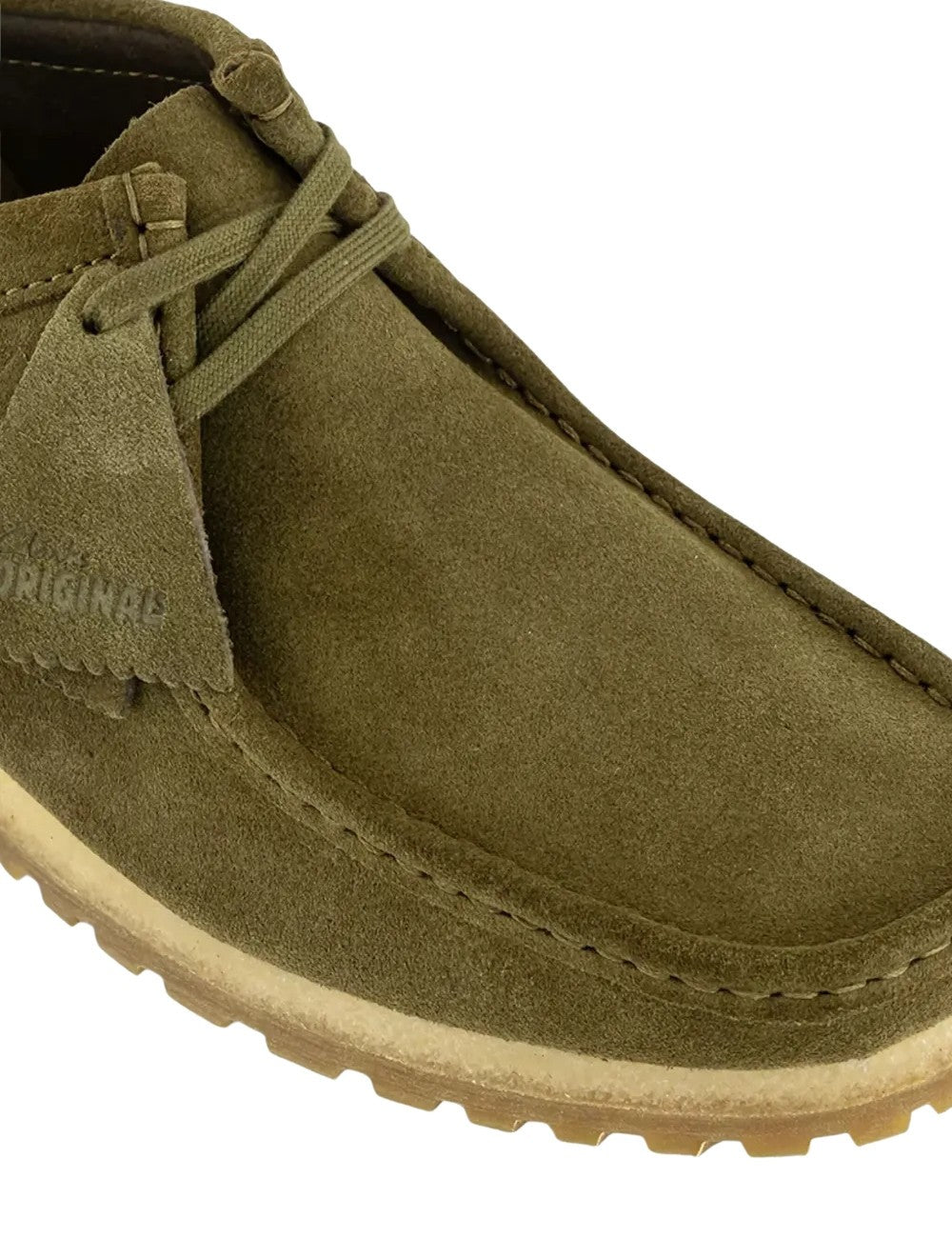 Chaussures Clarks Originals Wallabee RB Olive Suede Vert