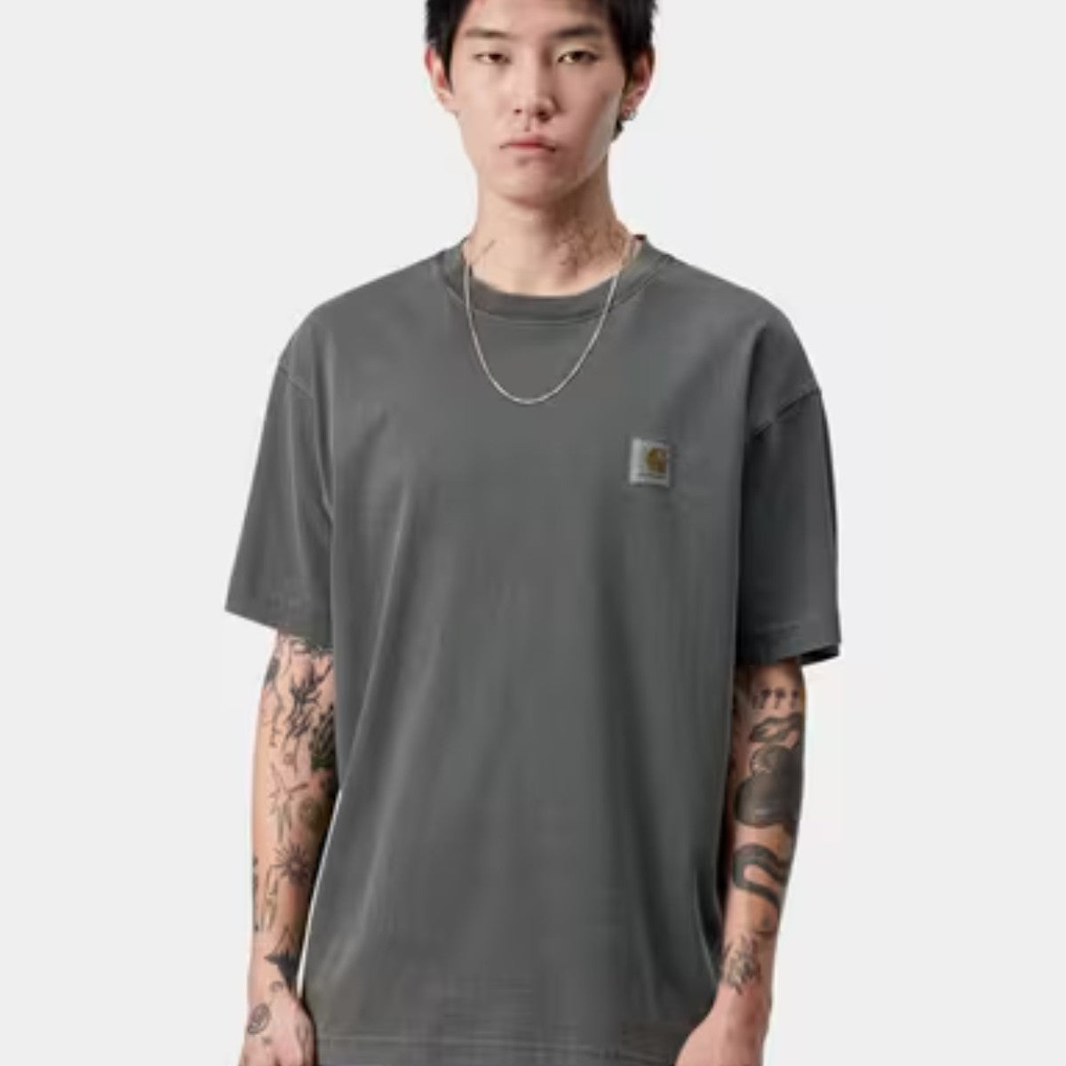 T-shirt Carhartt WIP S/S Vista Noir Garment Dyed Coupe Loose Fit Homme