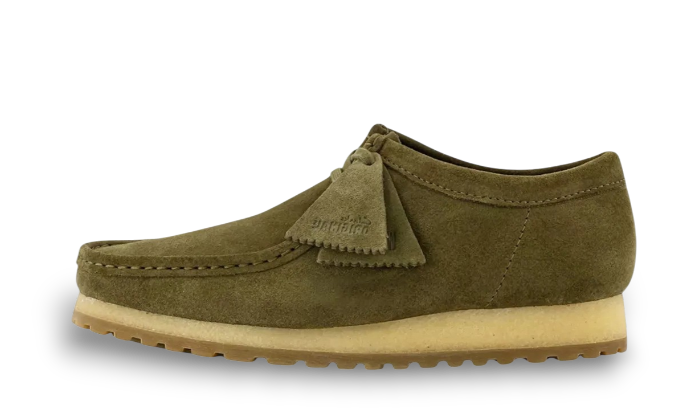 Chaussures Clarks Originals Wallabee RB Olive Suede Vert