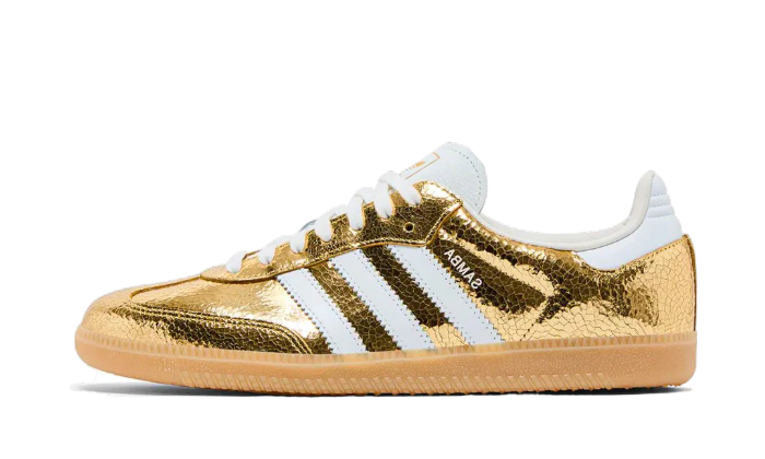 adidas Samba OG Gold Metallic Cracked Leather (Women's)