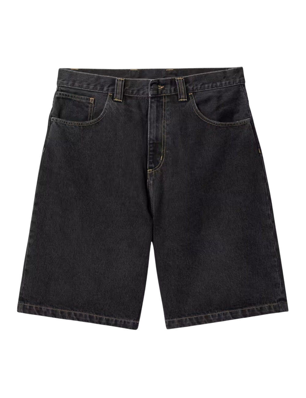 Short Carhartt WIP Brandon Short Noir (Black Denim) en denim de coton robuste pour homme