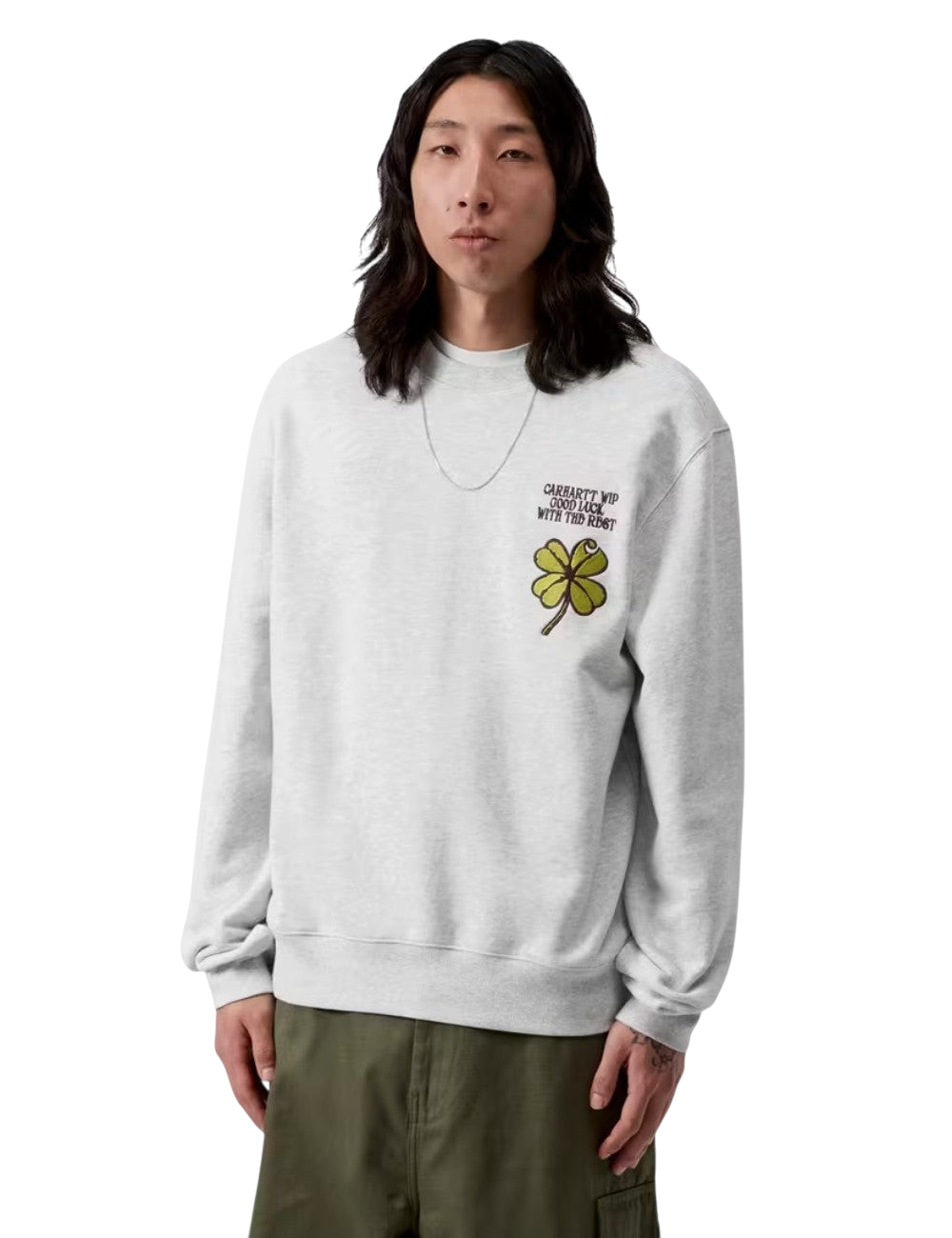 Sweatshirt Carhartt WIP Clover Sweatshirt Gris (Pewter) pour homme