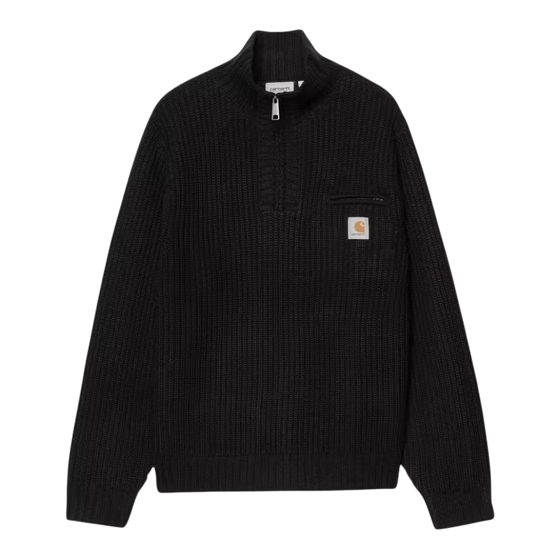 CARHARTT DETROIT HALF ZIP SWEATER NOIR