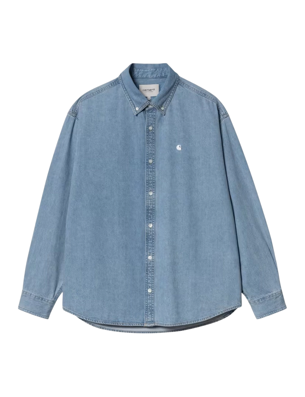 Chemise en jean Carhartt WIP L/S Lucas Shirt Bleu (Blue Stone Washed) 100% coton pour homme